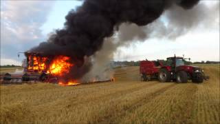 case ih combine 2188 AXIALFLOW 2012 on fire 2012 [upl. by Trilly322]