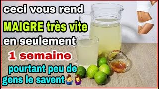 VOUS SEREZ TRÈS TRÈS MAIGRE EN 1 SEMAINE SEULEMENT Eau de citron  INGREDIENT MAGIQUE [upl. by Navanod]