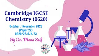 IGCSE CHEMISTRY SOLVED past paper 062022ON23  October  November 2023 Paper 22 [upl. by Ydnih]