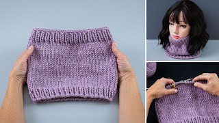 How to knit a warm snoodscarf quickly [upl. by Woodman]