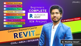 REVIT Beginners Tutorial  Revit BIM Project COMPLETE [upl. by Aneryc]