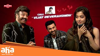 Rashmika phone call to Vijay Devarakonda  Ranbir Sandeep Vanga  UnstoppableWithNBK  ahavideoin [upl. by Yrtnej]