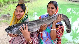 8kg size monstar river boyal fish ।।এই প্রথমবার বিশাল সাইজের রাঘব বোয়াল মাছ কেটে রান্না করলাম। [upl. by Volpe]