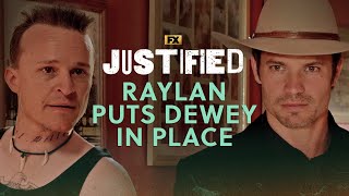 Raylan Puts Dewey in His Place  Scene  Justified  FX [upl. by Emelina31]