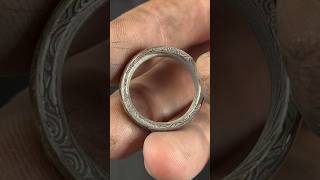 Lunar and meteorite ring space meteorite lunar moon damascussteel ring wedding sandring [upl. by Breger]