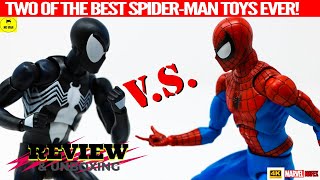 Mafex SpiderMan vs Mafex Symbiote SpiderMan  Review amp Unboxing amp Comparison  147 vs 185 [upl. by Janeta334]