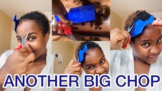 Another Big Chop  I’m Cutting My Hair Again  Am I Going Bald  DIY Haircut Using Paper Scissors [upl. by Johnath]