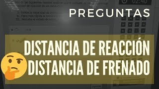 ✅ Distancia de Reacción Distancia de Frenado EXPLICADO LICENCIA CLASE B [upl. by Algernon]