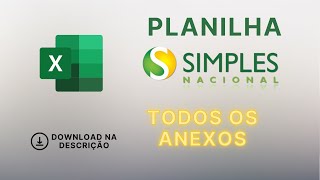 Planilha Cálculo Simples Nacional 2022  todos os anexos [upl. by Edras779]