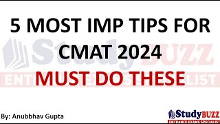 5 Tips for CMAT Exam 2024 How to Prepare [upl. by Ancell]