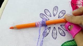 BORDADO FANTASÍA DE FLORES FÁCILES  HAND EMBROIDERY FLOWERS EASY [upl. by Nueoras]