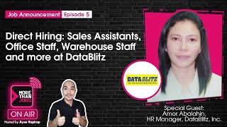 MoreThanJobs OnAir Direct Hiring for Office Staff Sales Assistants Warehouse Staff sa DataBlitz [upl. by Groveman]