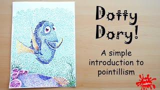 Drawing Dory A simple introduction to pointillism or Dot Art [upl. by Loralie]