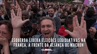 Esquerda lidera eleições legislativas na França à frente da aliança de Macron [upl. by Anairol]