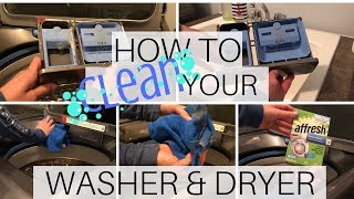 HOW TO CLEAN YOUR WASHER and DRYER  Cleaning Motivation  Affresh [upl. by Morette]