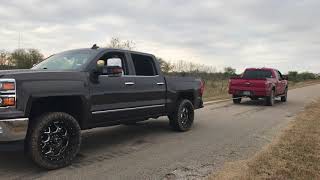 Pull Off F150 EcoBoost vs Chevy 1500 62L [upl. by Ecnerwaled]