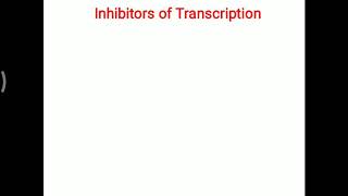 Inhibitors of transcription [upl. by Nnail]