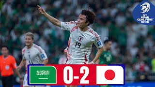 Japan continues perfect start  Saudi Arabia  Japan  Highlights  AsianQualifiers  Road To 26 [upl. by Belinda]