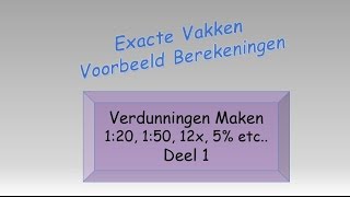 Verdunningen maken  Deel 1 [upl. by Ninahs]