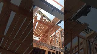 Setting 4x10 joists construction joisting bluecollar carpenter california [upl. by Nodgnal]