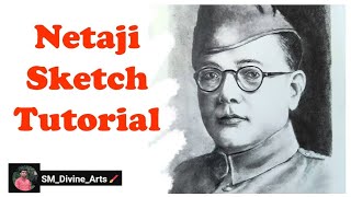 How to draw Netaji Subash Chandra Bose 🇮🇳 Netaji Sketch tutorial netaji netajijayanti [upl. by Enylodnewg]