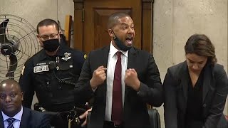 Jussie Smollett has courtroom outburst after judge sentences him to jail  ABC7 [upl. by Ainav]