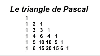 Le triangle de Pascal [upl. by Niel712]