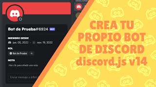 Crea tu propio Bot de Discord 2023  Discordjs v14 [upl. by Natehc561]