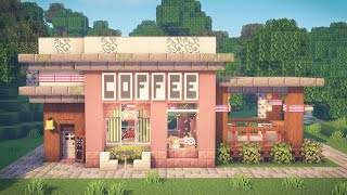 Minecraft  How to Build a Cafe no mods or texture packs [upl. by Nolava]