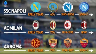 EVOLUTION OF EUROPEAN FOOTBALL CLUB LOGO  SERIA A [upl. by Yr]