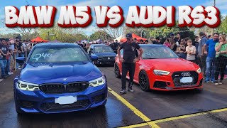 🏁 Audi RS3 Enfrenta a BMW M5 Quem Domina os 201 Metros 🚀😈 XANADU EVENTOS [upl. by Notyalk677]