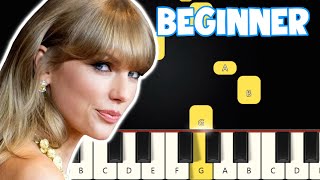 August  Taylor Swift  Beginner Piano Tutorial  Easy Piano [upl. by Jimmie115]