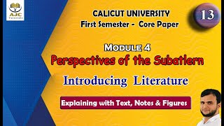 Perspectives of the SubalternIntroducing LiteraturePart 13Semest 1BA ENGLISHCalicut University [upl. by Rodie]