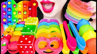 ASMR Edible Pop It Push Pop Dice Candy Edible Spoon 먹는 팝잇 숟가락 주사위 캔디 먹방 Mukbang Eating [upl. by Pare955]