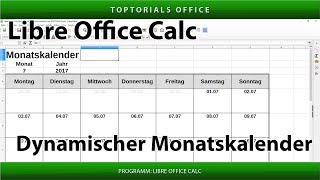 Dynamischen Monatskalender erstellen  Download LibreOffice Calc [upl. by Pam]