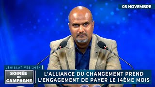 « Soirée de Campagne »  LAlliance du Changement prend lengagement de payer le 14ème mois [upl. by Thorne743]