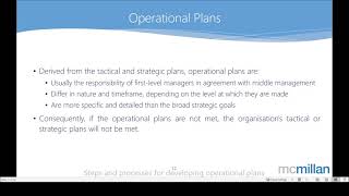 5 Operational planning Steps and processes for developing operational plans [upl. by Fortuna]