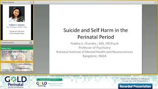 Interview with Prabha Chandra  Perinatal Period Suicide amp Self Harm  GOLD Perinatal 2018 Speaker [upl. by Yrreg]