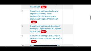 Pspcl JE Exam Date  CRA 30324 [upl. by Ybloc]