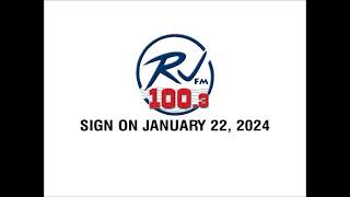 DZRJFM 1003 MHz RJFM Sign ON January 22 2024 [upl. by Refiffej]