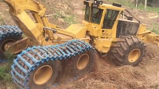 pewag bluetrack duro BTD on 635G Tigercat 6x6 Skidder [upl. by Mutua926]