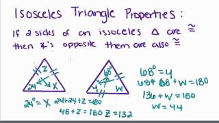 Introduction to Geometry  18  Properties of Isosceles Triangles [upl. by Etteneg261]