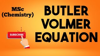 BUTLER VOLMER EQUATION MSc Chemistry [upl. by Kevin]