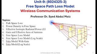 Wireless Communication System Unit 9 Free Space Path Loss Model [upl. by Prudence809]