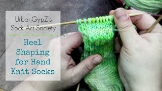 Knitting Socks Shaping the Heel Heel Flap Method [upl. by Mirth]