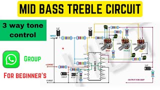 lm324 mid bass treble circuit diagram [upl. by Vyky]