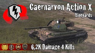 Caernarvon Action X  62K Damage 4 Kills  WoT Blitz Replays [upl. by Albert]