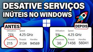 Desative ESSES SERVIÇOS inúteis AGORA para menos uso de CPU e RAM no Windows 1110 [upl. by Decima]