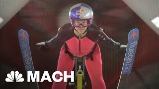 Learning To Fly Wind Tunnel Training Takes Ski Jumping To New Heights  Mach  NBC News [upl. by Luckin]