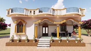 4 Bedroom Ke Sath Ghar Ka Naksha  Village House Plan with 4 Bedroom 34X50 House Plan ideas [upl. by Dagmar]